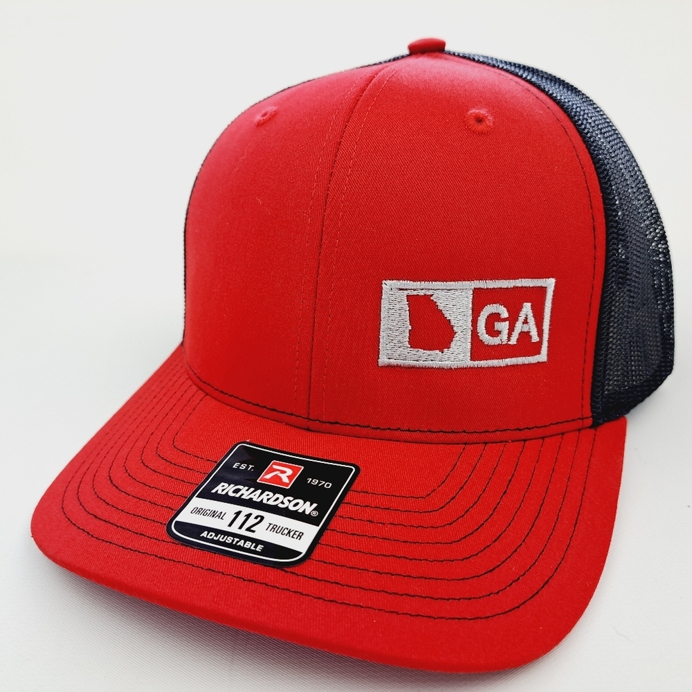 Georgia State Richardson 112 Trucker Cap Hat Mesh Snapback Red & Black